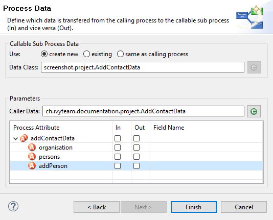Process Data selection with auto data Mapping